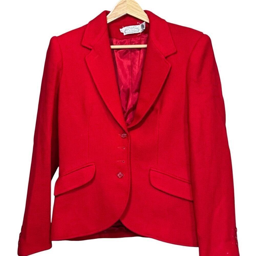 the villager jacket 100 % pure wool red size 10